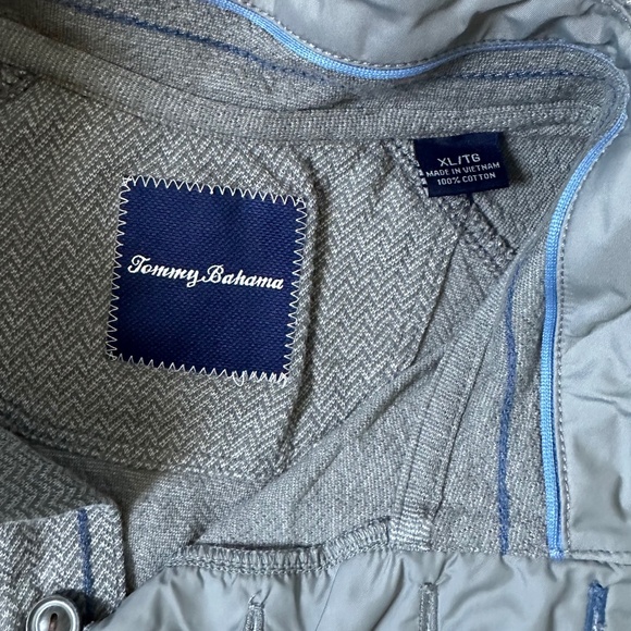 TOMMY BAHAMA Men's Quarter 4-Button Pullover Sweatshirt Gray 100% Cotton XL - Picture 4 of 8